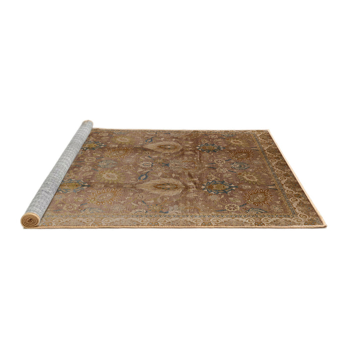 Sideview of Machine Washable Industrial Modern Light Brown Rug, wshurb679