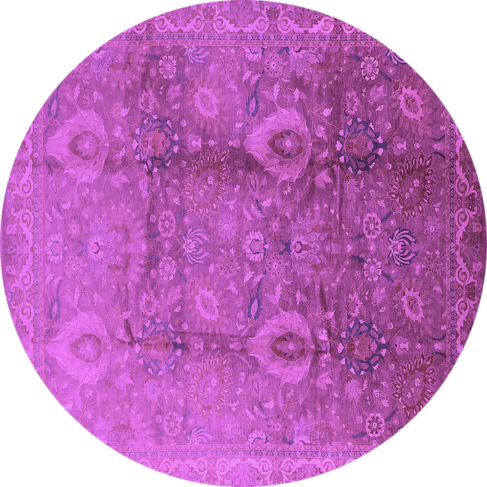 Round Oriental Purple Traditional Rug, urb679pur
