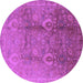 Round Oriental Purple Traditional Rug, urb679pur