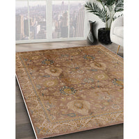 Mid-Century Modern Light Brown Oriental Rug, urb679
