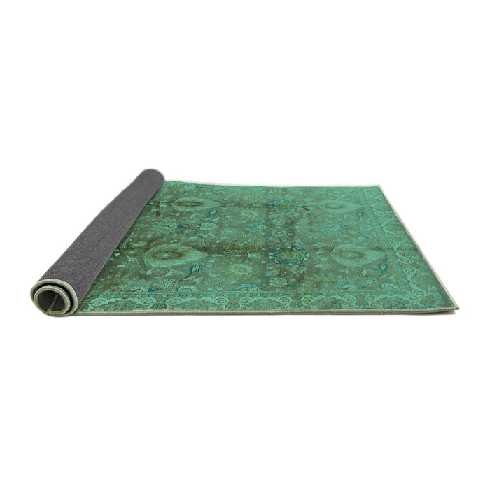 Sideview of Oriental Turquoise Traditional Rug, urb679turq