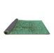 Sideview of Oriental Turquoise Traditional Rug, urb679turq