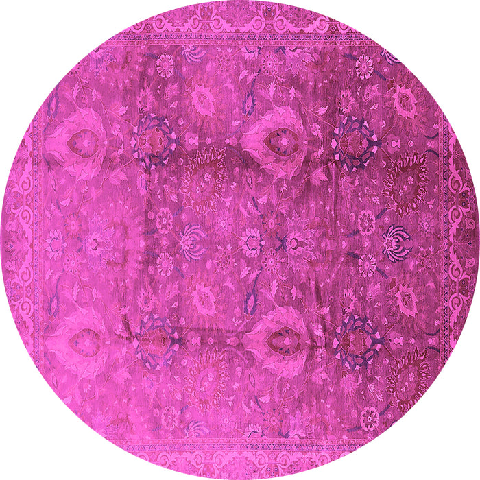 Round Oriental Pink Traditional Rug, urb679pnk