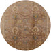 Round Mid-Century Modern Light Brown Oriental Rug, urb679