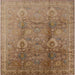 Square Mid-Century Modern Light Brown Oriental Rug, urb679