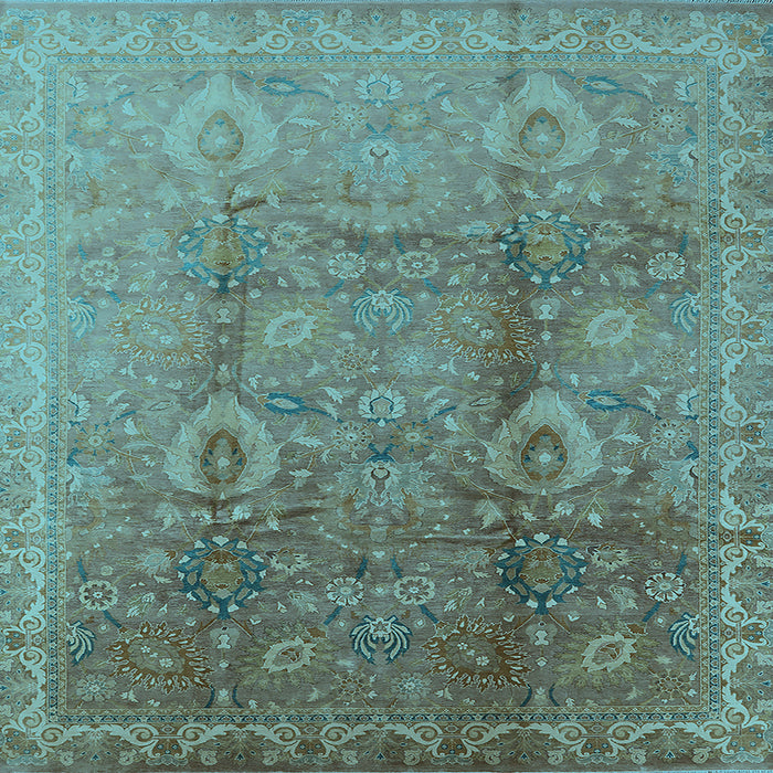 Square Oriental Light Blue Traditional Rug, urb679lblu