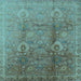 Square Oriental Light Blue Traditional Rug, urb679lblu