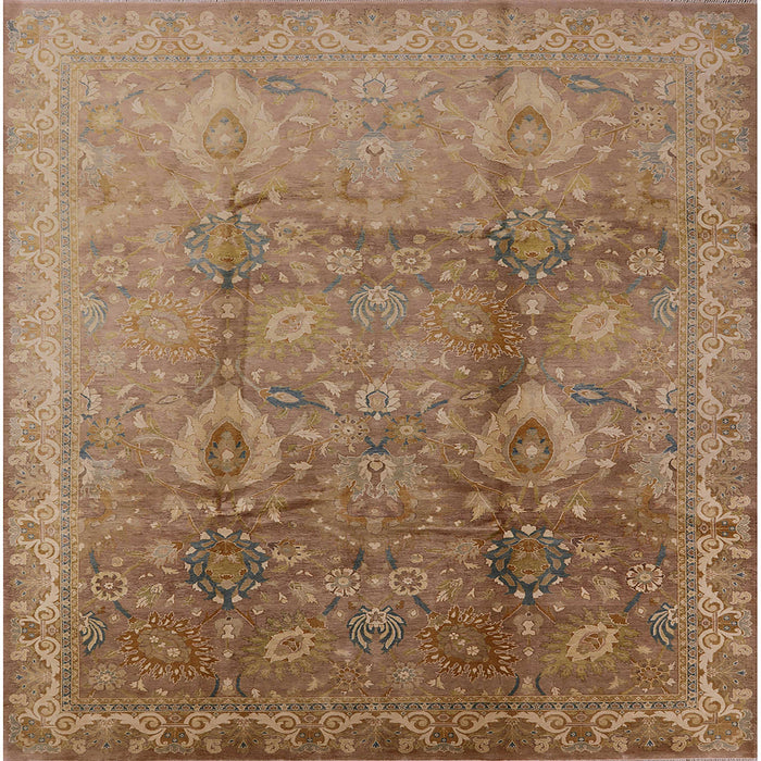 Square Machine Washable Industrial Modern Light Brown Rug, wshurb679