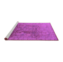 Sideview of Machine Washable Oriental Purple Traditional Area Rugs, wshurb679pur
