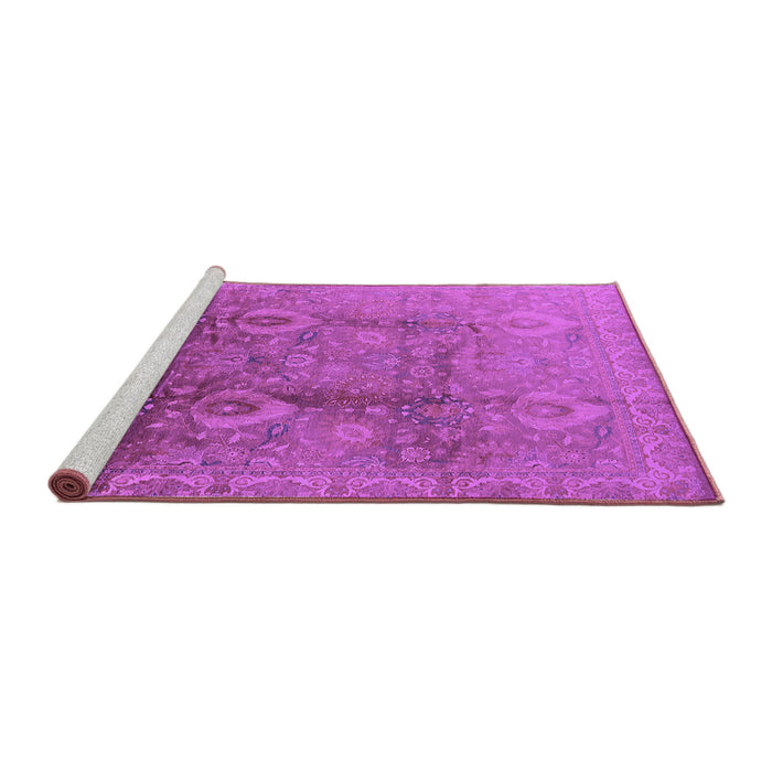 Sideview of Machine Washable Oriental Purple Traditional Area Rugs, wshurb679pur