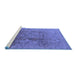 Sideview of Machine Washable Oriental Blue Traditional Rug, wshurb679blu