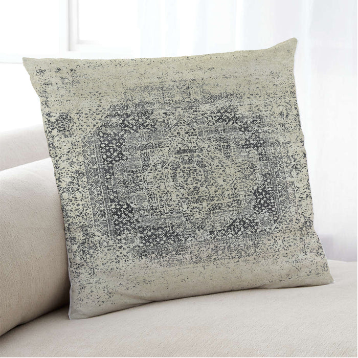 Lifestyle Image of Mid-Century Modern Urban Square Tan Brown Gold Throw Pillow, 18 inch by 18 inch, pwurb67