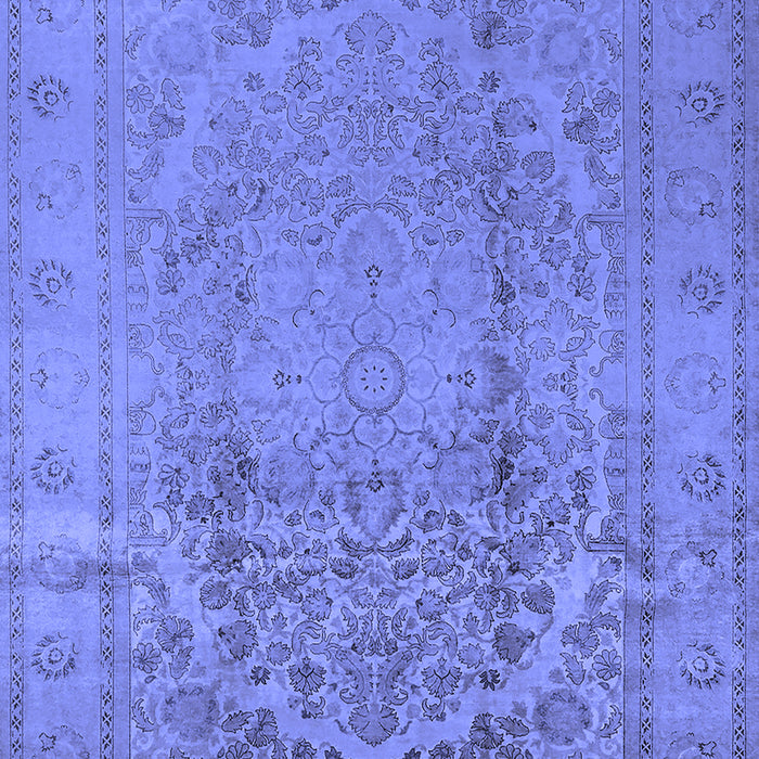 Machine Washable Oriental Blue Traditional Rug, wshurb680blu