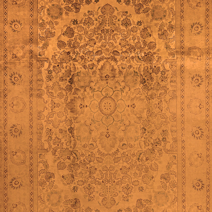 Machine Washable Oriental Orange Traditional Area Rugs, wshurb680org