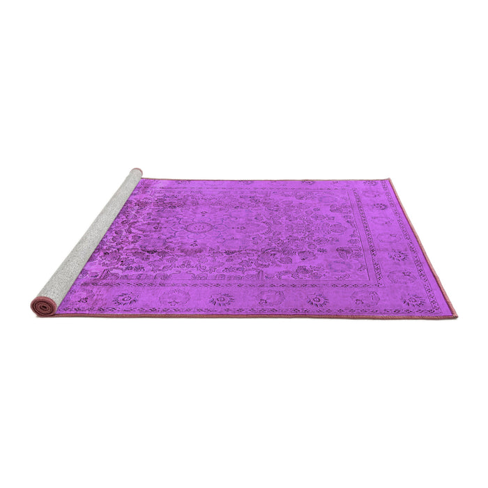 Sideview of Machine Washable Oriental Purple Traditional Area Rugs, wshurb680pur