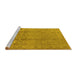 Sideview of Machine Washable Oriental Yellow Traditional Rug, wshurb680yw