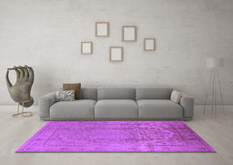 Machine Washable Oriental Purple Traditional Area Rugs in a Living Room, wshurb680pur