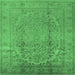 Square Oriental Emerald Green Traditional Rug, urb680emgrn