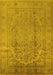 Machine Washable Oriental Yellow Traditional Rug, wshurb680yw