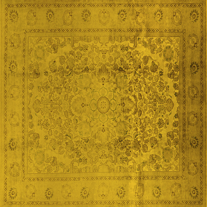 Square Oriental Yellow Traditional Rug, urb680yw