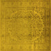 Square Oriental Yellow Traditional Rug, urb680yw