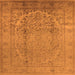 Square Oriental Orange Traditional Rug, urb680org