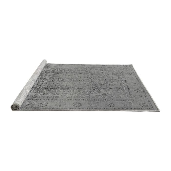 Sideview of Machine Washable Oriental Gray Traditional Rug, wshurb680gry