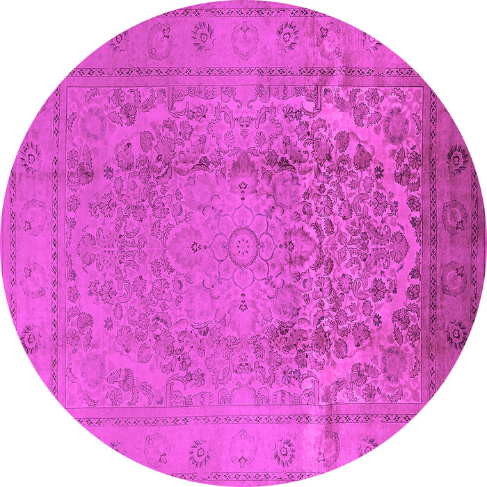 Round Oriental Pink Traditional Rug, urb680pnk