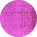 Round Oriental Pink Traditional Rug, urb680pnk
