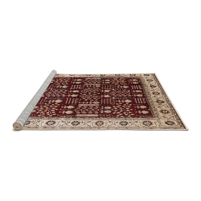 Sideview of Machine Washable Industrial Modern Brown Rug, wshurb681
