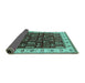 Sideview of Oriental Turquoise Industrial Rug, urb681turq