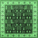 Square Oriental Emerald Green Industrial Rug, urb681emgrn