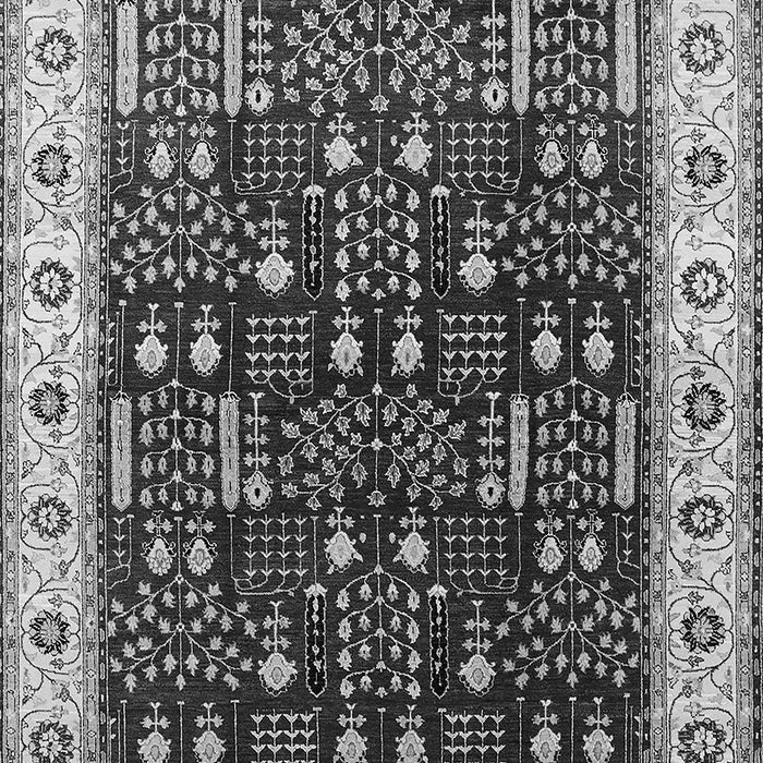 Machine Washable Oriental Gray Industrial Rug, wshurb681gry