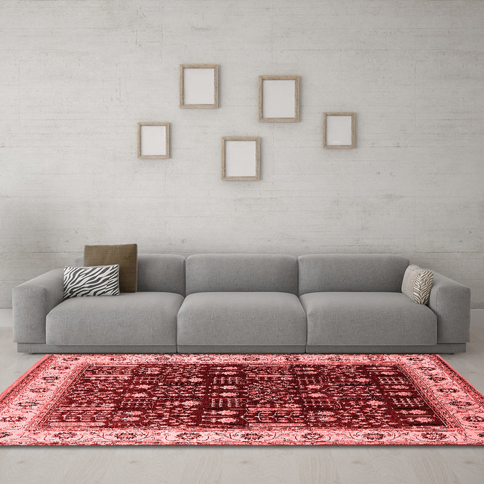 Industrial Red Washable Rugs