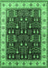 Machine Washable Oriental Emerald Green Industrial Area Rugs, wshurb681emgrn