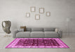 Machine Washable Oriental Pink Industrial Rug in a Living Room, wshurb681pnk