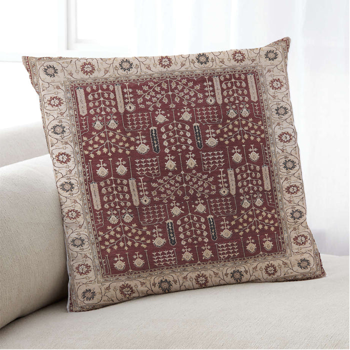 Lifestyle Image of Mid-Century Modern Urban Square Brown Throw Pillow, 18 inch by 18 inch, pwurb681