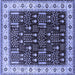 Square Oriental Blue Industrial Rug, urb681blu