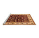 Sideview of Machine Washable Oriental Orange Industrial Area Rugs, wshurb681org