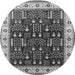 Round Oriental Gray Industrial Rug, urb681gry