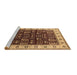 Sideview of Machine Washable Oriental Brown Industrial Rug, wshurb681brn