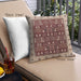 Front View of Mid-Century Modern Urban Square Brown Throw Pillow, 18 inch by 18 inch, pwurb681