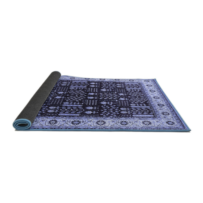 Sideview of Oriental Blue Industrial Rug, urb681blu