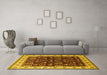 Machine Washable Oriental Yellow Industrial Rug in a Living Room, wshurb681yw