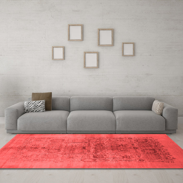Industrial Red Washable Rugs