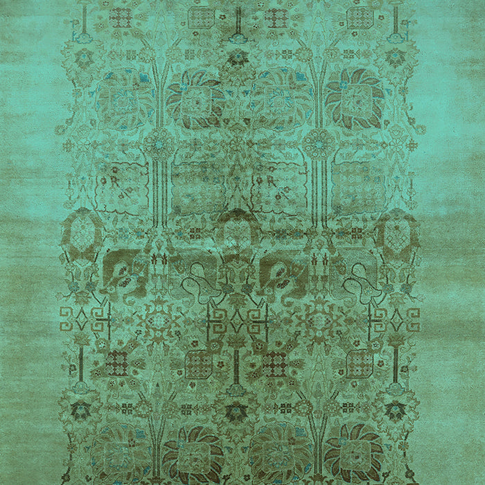 Machine Washable Oriental Turquoise Industrial Area Rugs, wshurb682turq