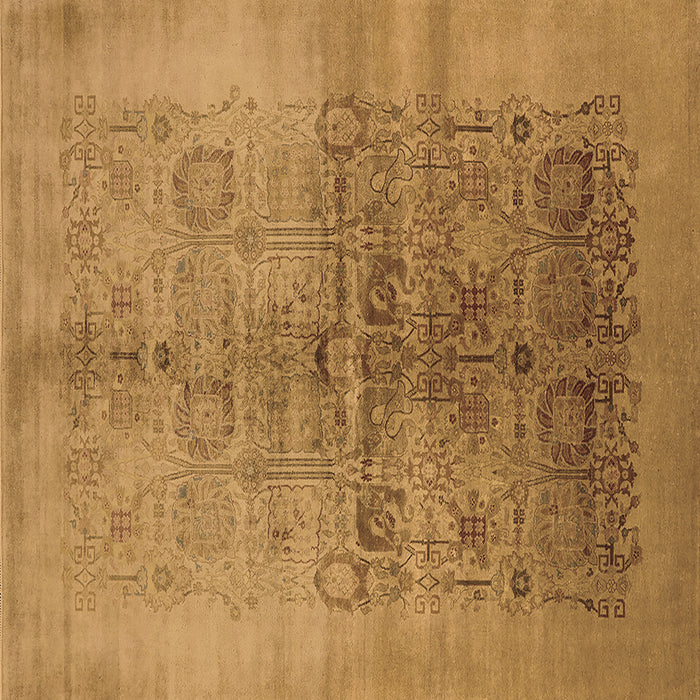 Square Oriental Brown Industrial Rug, urb682brn