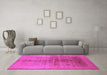 Machine Washable Oriental Pink Industrial Rug in a Living Room, wshurb682pnk