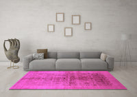 Machine Washable Oriental Pink Industrial Rug, wshurb682pnk