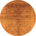 Round Oriental Orange Industrial Rug, urb682org